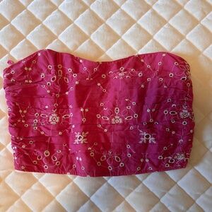 pink corset crop top